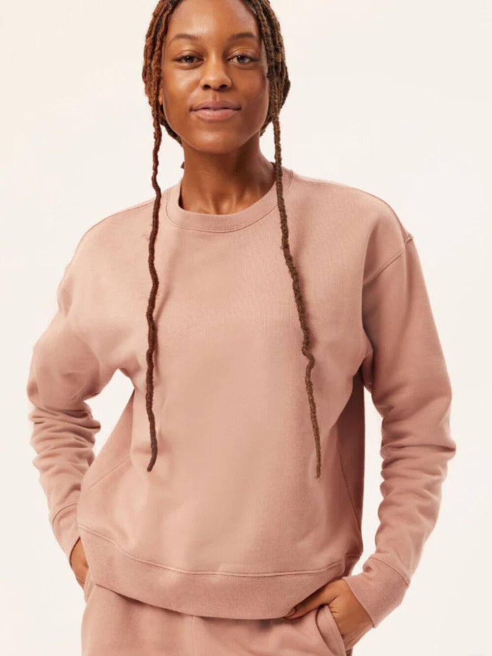 Girlfriend Collective 50/50 Birch Sweatshirt Crewneck pink mauve Lounge sporty